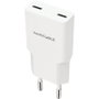 Nanocable Cargador de Pared 2xUSB-C PD 25W Blanco